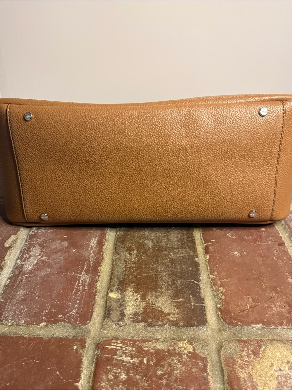 Calvin Klein Camel Pebbled Leather Open Tote – Large - Picture 5 of 9